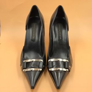 Good Condition Black & Chrome size 8.5 STEVEN heels.